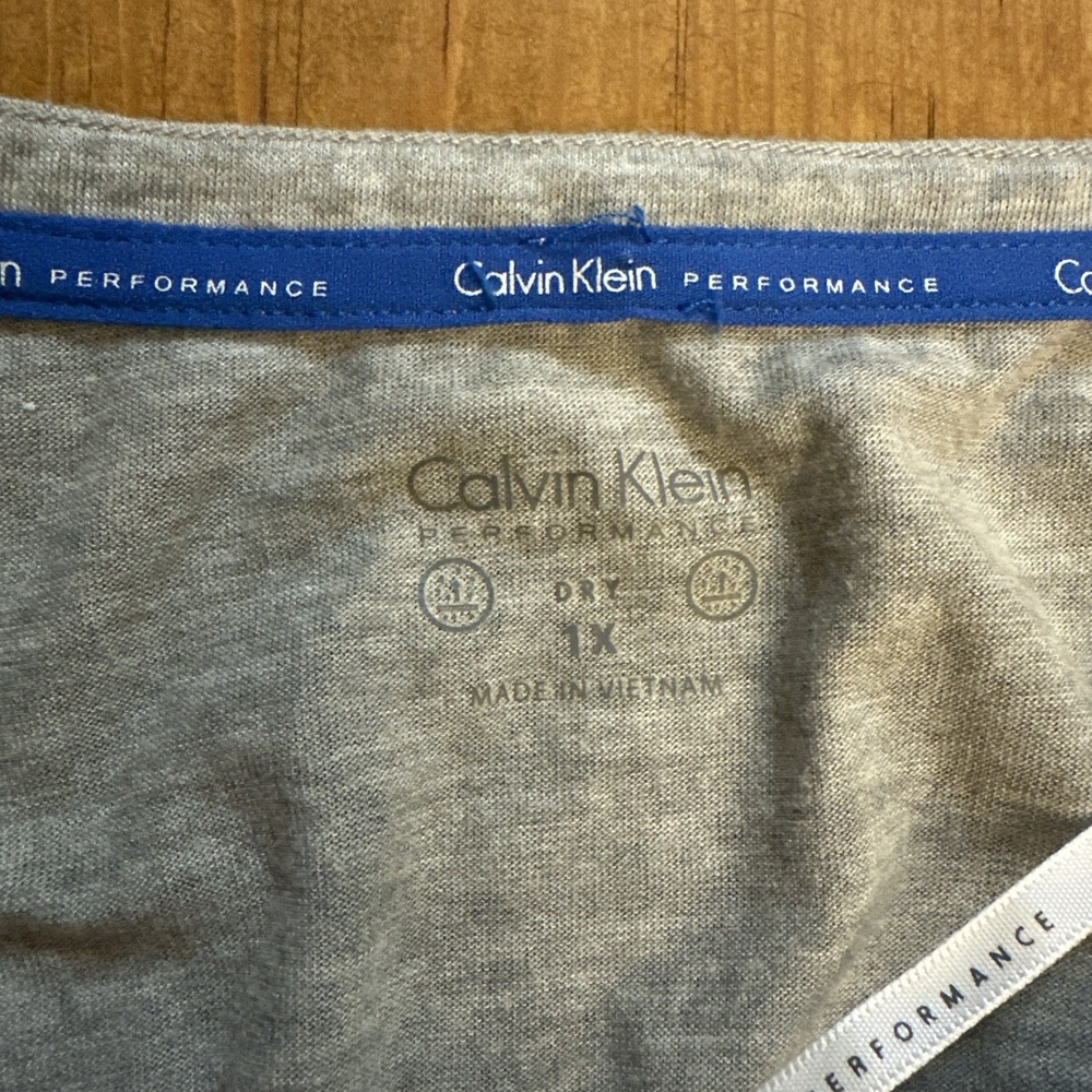Calvin Klein Performance Women's Top Cut Sleeves Size 1X Gray - Picture 5 of 5